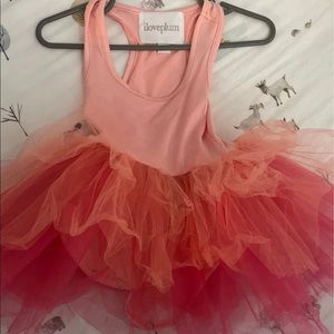 Iloveplum tutu dress peach pink ombré